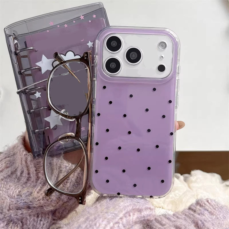 Phone Cases Girly - Koreanische Ins Girl Einfache Lila Polka