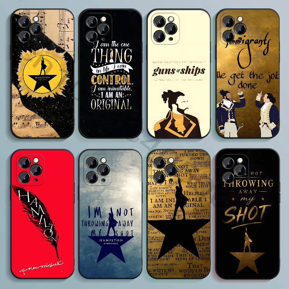 Phone Cases Hamilton - Hamilton Musical Lyrics Schwarze Weiche TPU-Hülle
