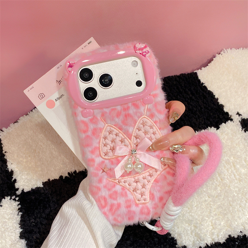 Phone Cases For Iphone 16 - Luxuriöse Leopardenmuster-Plüsch-Handyhülle für iPhone 17 Air