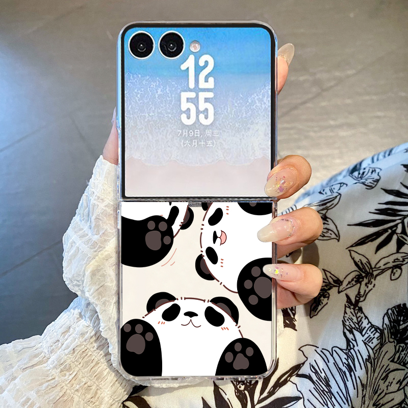 Phone Cases Z Fold 4 - Niedliche Panda-Print Handyhülle für Samsung Galaxy