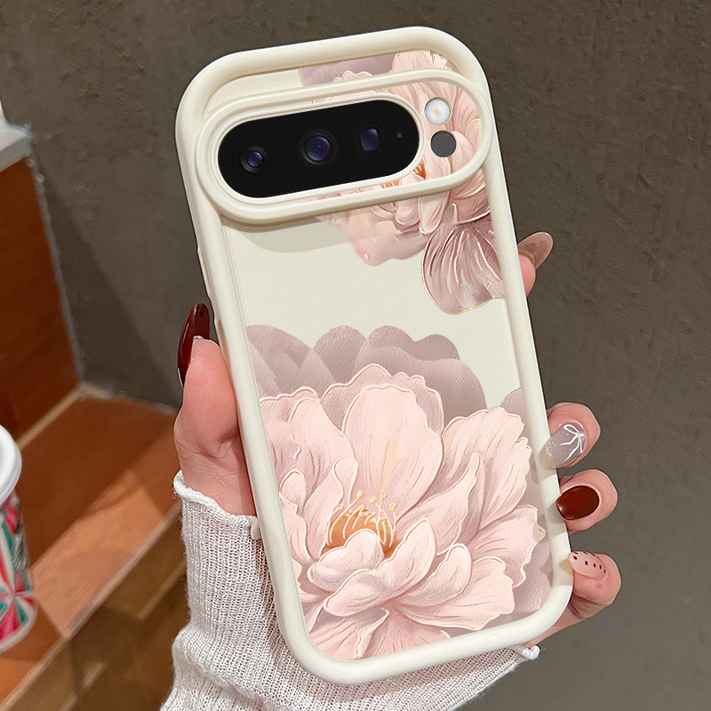 Phone Cases Pixel 9A - Rosa Blumenmuster Weiche TPU-Handyhülle für Google