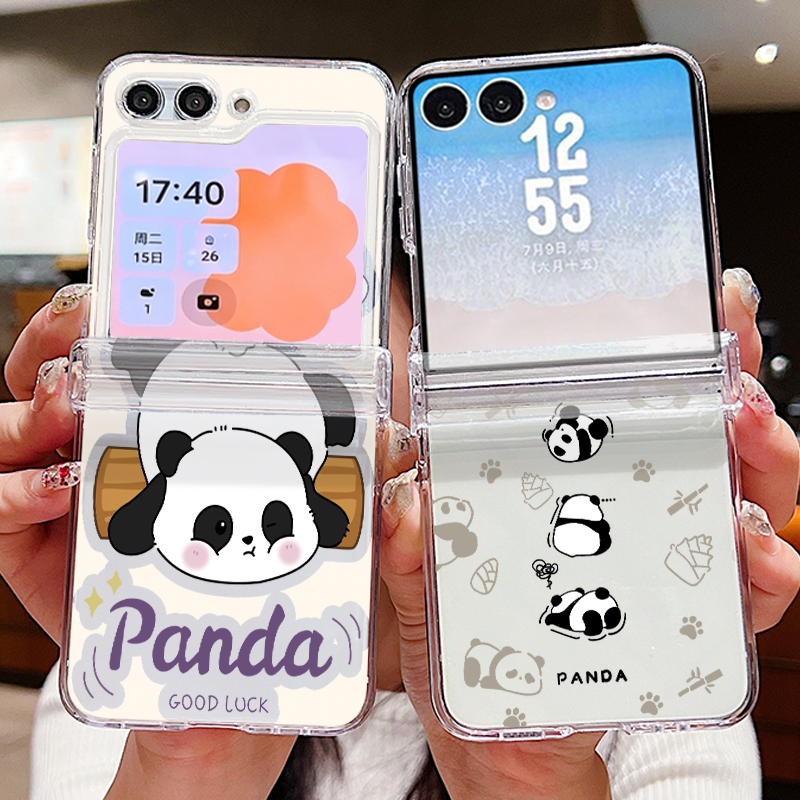 Phone Cases Clear - Cartoon Panda Bedruckte Handyhülle für Samsung