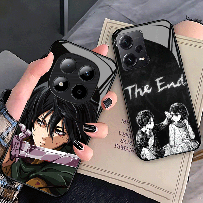 Phone Cases On Shein - A-Attack On T-Titan Mikasa Glas-Handyhülle für