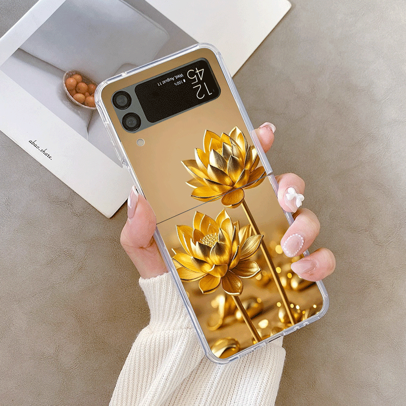 Kreative goldene Lotusblumenmu – Phone Cases Z Fold 4 Bewertung und Preis