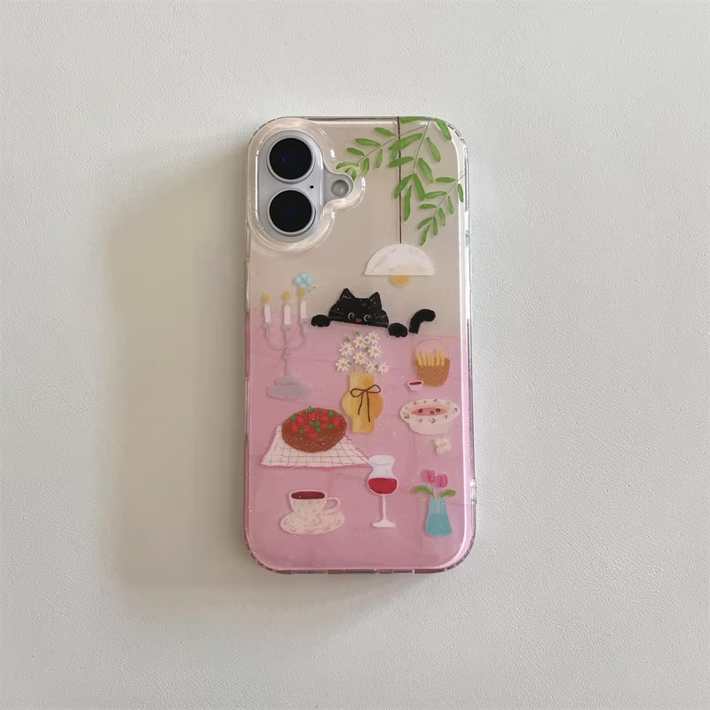 Ins Girl Niedliche Esstisch-Ka – Phone Cases Girly Bewertung und Preis