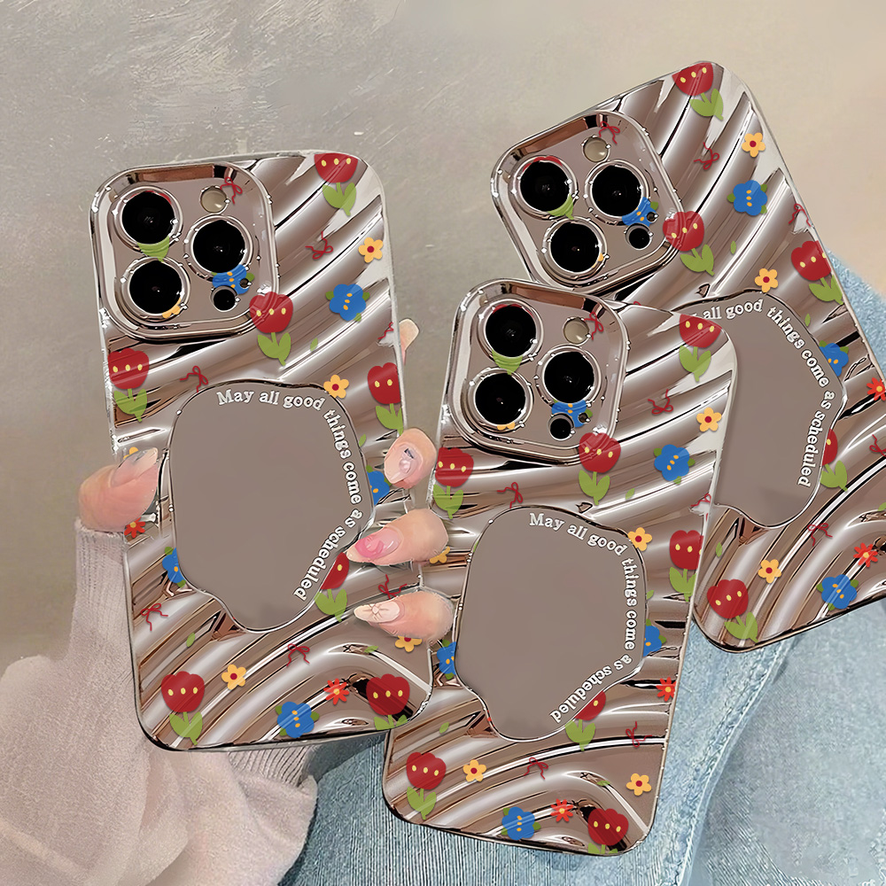 Silberne Muster-Spiegel-Handyh – Phone Cases Girly Bewertung und Preis